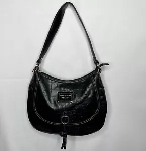 Tommy Hilfiger Mujer Cartera Americano Clásico Negro Imitación Cuero Cocodrilo Bolso - Imagen 1 de 12