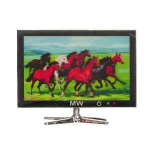 Dollhouse Miniature Modern Flat Screen TV with 3D Image by Miniatures World - Picture 1 of 1