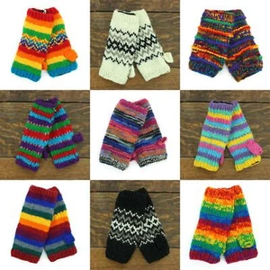 Hand Knitted Wool Arm Warmer Handwarmer Wristwarmer Hand Wrist Arms Woolly Warm - Picture 1 of 45