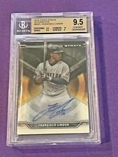 Francisco Lindor 2015 Topps Strata Autographs #SAFL BGS 9.5/10 METS ROOKIE CARD