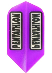 PENTATHLON Purple Slim Dart Flights - 100 Micron - 5 sets (15 flights) w track - Picture 1 of 1