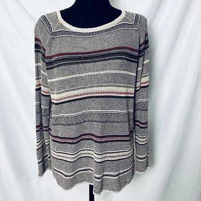 Blusa suéter de lino Saks Fifth Ave. túnica para mujer colección folio cuello redondo Foto 1 de 4