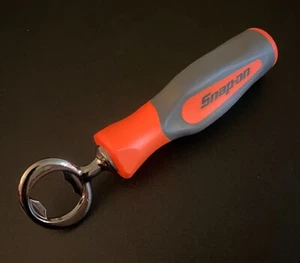 Snap-On Bottle Opener [ Seller's Creation ] Dark Chrome Opener Orange Handle - Picture 1 of 2