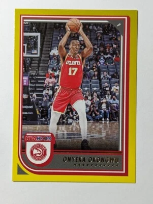 ONYEKA OKONGWU 2022 PANINI NBA HOOPS #87 YELLOW PARALLEL ATLANTA HAWKS - Image 1 of 2