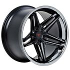20X9/20X10" Staggered Ferrada Wheels Cm1 Custom Matte Black With Chrome Lip Rims