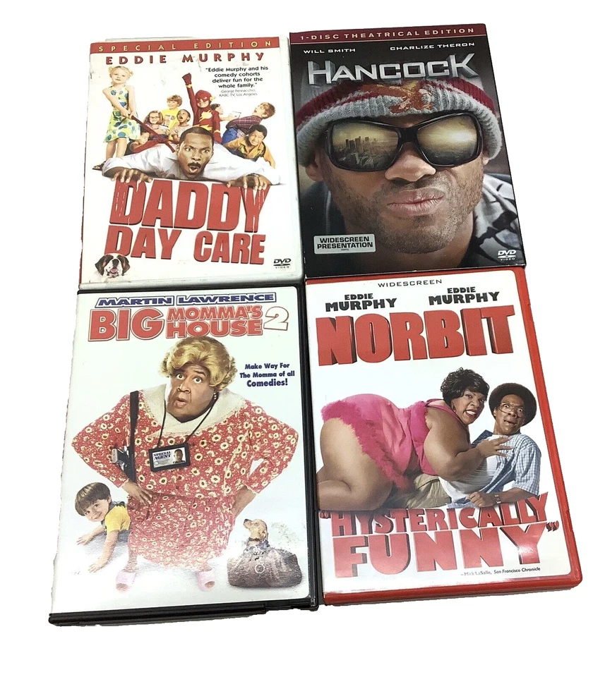 4 DVD Lot Norbit, Big Mama's House 2. Daddy Day Care, Hancock Eddie Murphy Will Foto 1 de 3