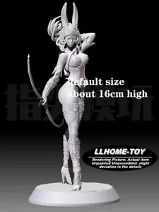 Game Hot Fran Rabbit People hot girl Hold a bow Resin 3D Print GK Kit Figure - Picture 1 of 13