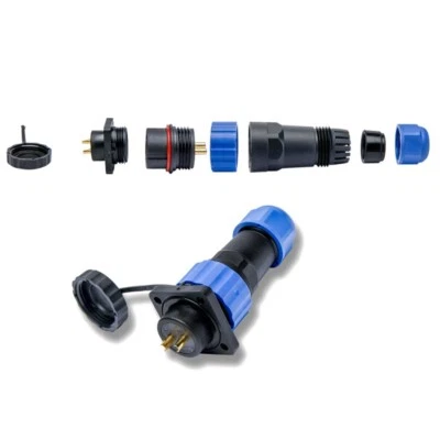 SP16 Square Panel Mount IP68-Waterproof Plug&Socket Circular Connector 2-9pin - Image 1 of 4
