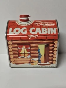 Vintage Log Cabin Syrup Tin Can 100th Anniversary 1887-1987 General Foods - Picture 1 of 3