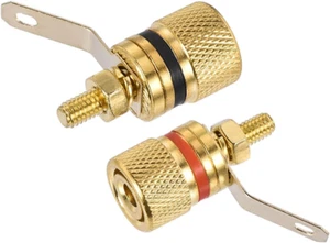 2 Pack 4Mm Banana Jack Binding Post Gold Plated Female Socket Plug Terminal Conn - Picture 1 of 12