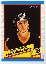 1989-90 O-Pee-Chee #327 Highlights Mario Lemieux, HOF  Pittsburgh Penguins