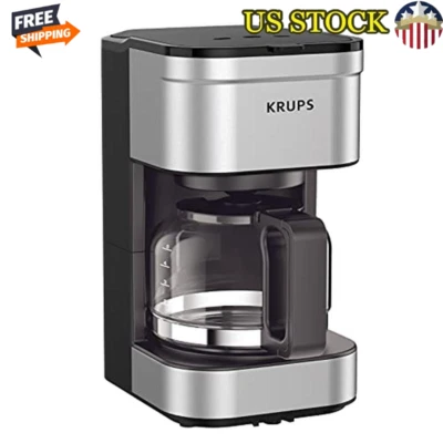 Stainless Steel 5 Cup Coffee Maker Keep Warm Reusable Filter 650W Ultra Compact - Image 1 of 4