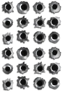 24 Realistic Bullet Holes Vinyl Sticker Decal Car Truck auto prank funny Vehicle - Picture 1 of 4