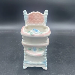 High Chair Planter Pastels Napcoware Japan Vintage Flowers - Bild 1 von 6