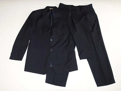 Traje Donna Karan Hombre 3 Botones Talla 46 Largo 40 x 30.5 Azul Marino 100% Lana 46L Foto 1 de 4