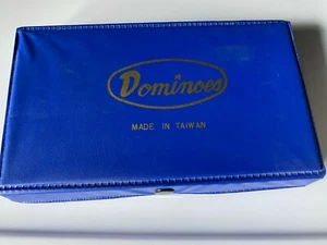 Vintage Dominoes Made in Taiwan 26 pieces Blue Case- Excellent Condition - Picture 1 of 5