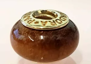 PANDORA | ORO 14K MUIRACATIARA MADERA MURANO DIJE NUEVO 750706 RARO RETIRADO 585 - Imagen 1 de 6