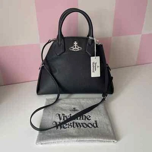 Genuine Vivienne Westwood Black Leather Windsor Handbag /Bag With Strap RRP £495 - Picture 1 of 24