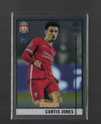 Curtis Jones RC 2020-2021 Topps Merlin Cromo Europa League #41 Liverpool Foto 1 de 2