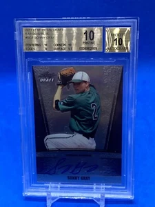 2011 Leaf Metal Draft Prismatic Blue SG1 Sonny Gray Autograph Rookie BGS 10/10 - Picture 1 of 4
