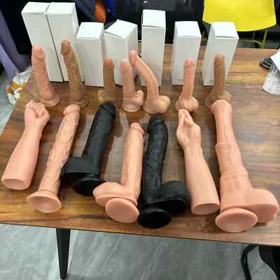 Consolador juguete sexual ventosa realista 7-17 pulgadas pequeño/grande/grande/XL para mujer pene Foto 1 de 4