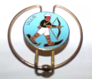 ULLR Vintage Esquí Esquí Dinero Clip Talismán DIOS NÓRDICO DEL ESQUÍ Recuerdo de Viaje - Imagen 1 de 3