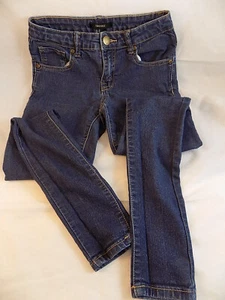 FOREVER 21 GIRLS BLUE JEANS Size 24 Stretchy Slim Fit Tapered Leg 27" inseam - Picture 1 of 5