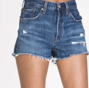 Pantalones Cortos Mujer Levi’s 501 Denim Corte Medio Azul 563270177 Talla 27 - Imagen 1 de 5