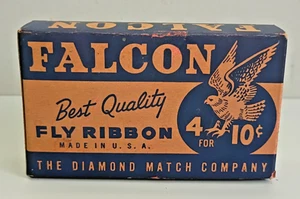 Antique Falcon Fly Ribbon Full Box Diamond Match Co Vintage 1940s–50s - Picture 1 of 5