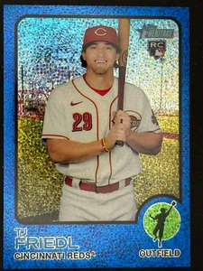 2022 Topps Heritage #98 TJ Friedl Chrome Blue Sparkle - Bild 1 von 2
