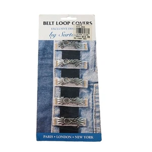 Vintage 1980s Belt Loop Covers by Surtoni Metal Set of 5 NEW - Picture 1 of 2
