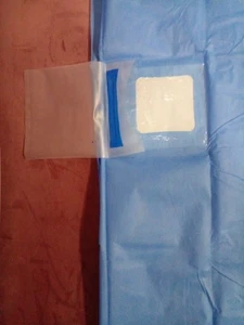 Eye Drape 100 x 130 cm With Fluid Collection Bag Pack of 25 Ophthalmology Drapes - Picture 1 of 6