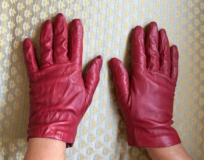 Guantes de cuero vintage Lord & Taylor 7,5 Navidad rojo forrados de seda Filipinas Foto 1 de 4