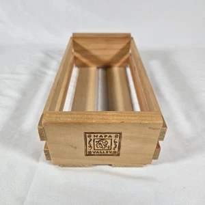 Napa Valley Cassette Tape Storage Holder Wooden Crate Wood Box Holds 12 Tapes - Picture 1 of 5