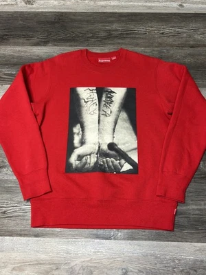 Supreme x Slayer Cutter Cut Wrist Graphic Crew Neck Red Sweatshirt S EUC - Image 1 of 4
