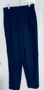Kathie Lee Ladies Navy Blue Side Button Trousers Sz 12R Vtg - Picture 1 of 7
