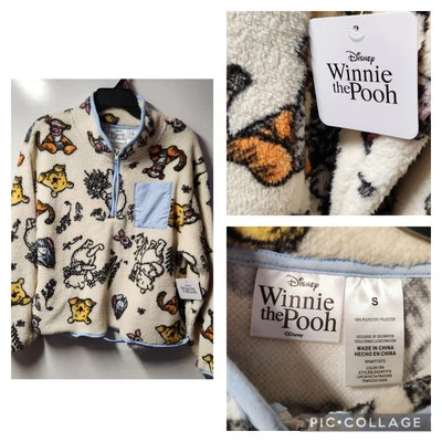 Disney Winnie the Pooh Polar Pullover 1.4 Cremallera Sudadera NUEVA S Foto 1 de 4