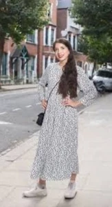 Zara Blogger Dalmatian  Polka Spot Dot Midi Tiered Dress Black  White Size Med - Picture 1 of 10