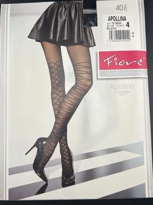 NUEVAS Medias Fiore Negras Remolino Talla LG APOLLINA Microfibra Transparente 40 Denier Foto 1 de 4