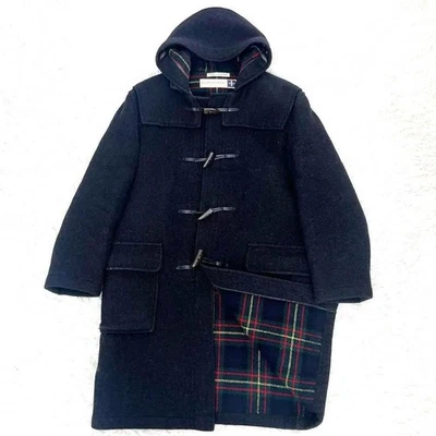Gloverall Duffle Coat Black 90s Made in England Wool Long L Vintage - Image 1 of 4