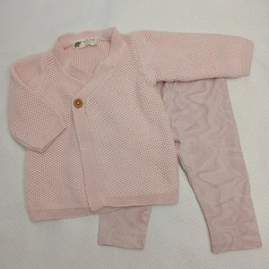 Monica & Andy Baby Strickjacke Rosa 100% Bio Baumwolle Größe 6-9m - Bild 1 von 13