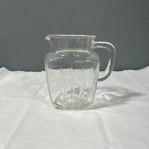 Vintage 1950’s Federal Clear Glass Square Qt Juice Pitcher Handle Star 5a - Picture 1 of 5
