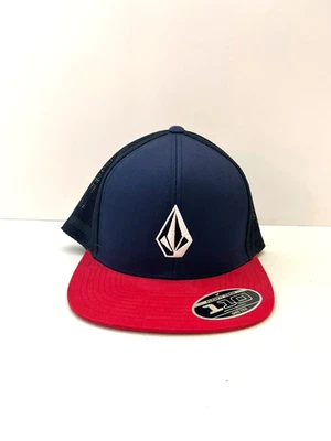 Volcom Full Stone Cheese 110 Snapback Skate Hat - Navy Blue / Red - Image 1 of 4