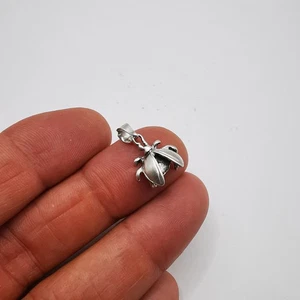Vintage feiner Anhänger Marienkäfer Handarbeit Litile Insekt 925 Sterling Silber süß - Bild 1 von 8