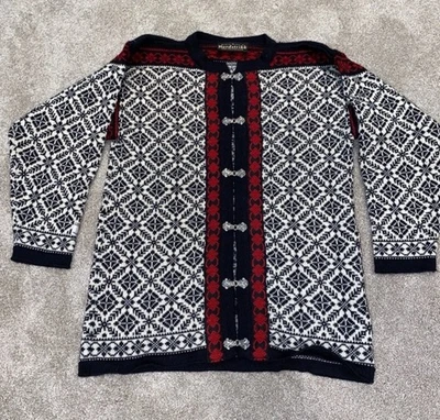 Cárdigan vintage de lana virgen Nordstrikk 6035 Fiskarstrand cierre de metal para mujer M Foto 1 de 4