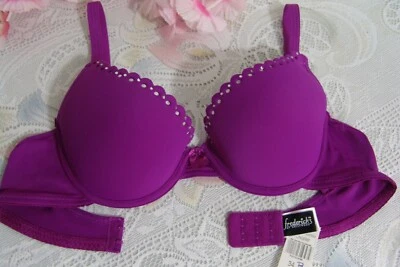 Frederick's of Hollywood Bra 34B purple nos/w-manf.strap-flaw - Image 1 of 4