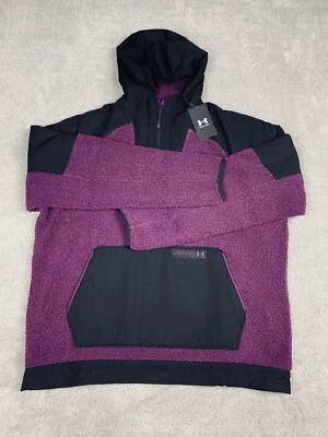 Chaqueta Under Armour UA Mission Boucle Anorak 1/4 Cremallera Negra Púrpura L Precio de venta sugerido por el fabricante 120 USD Foto 1 de 4