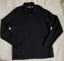 Ibex Mens 100% Rambouillet Wool Half Zip Long black sleeve Sweater Size Xl
