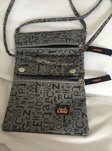 Shoulder Bag Travel Log Crossbody With 3 Zipped Pockets and One Studded Pocket - Picture 1 of 4