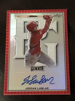JORDAN LAWLAR 2020 LEAF PERFECT GAME METAL RED AUTOGRAPH #5/5 DIAMONDBACKS XRC - Image 1 of 3